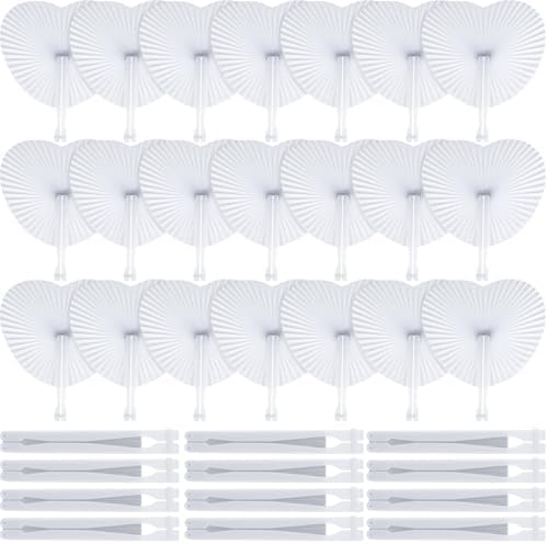 Blulu 60 Pack Decorative Folding Fans Wedding Party Favor