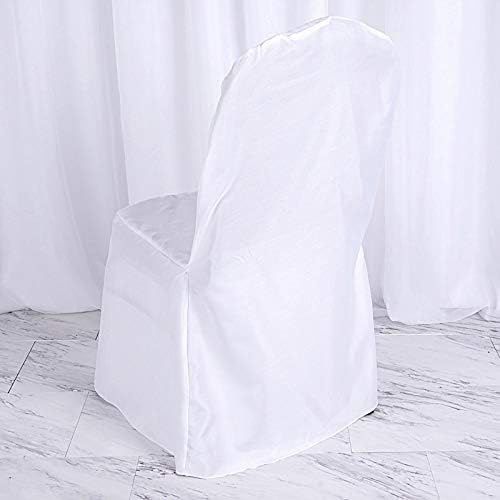 Balsa Circle 10 Pc White Polyester Chair Covers for Parties and Weddings