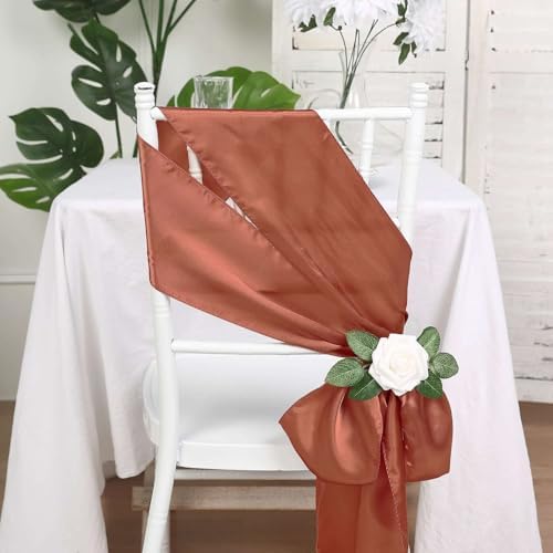 Efavormart 5pcs Gold Satin Chair Sashes Bow Ties