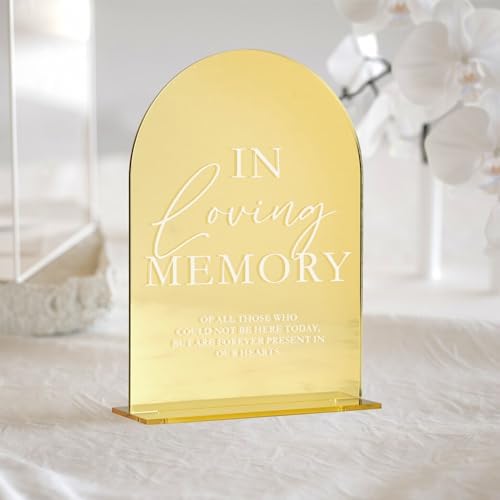 JINMURY Gold Mirror Wedding Memory Sign with Stand