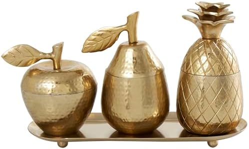 Deco 79 Gold Aluminum Decorative Jars Set