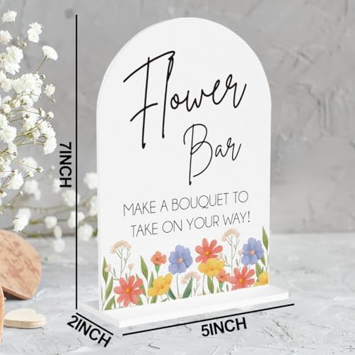Flower Bar Sign Wedding Acrylic Decor for Desk Table