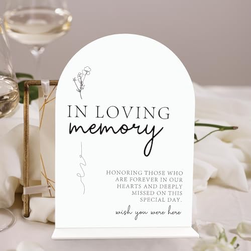 In Loving Memory Wedding Sign Acrylic Stand 65 x 9 Inch