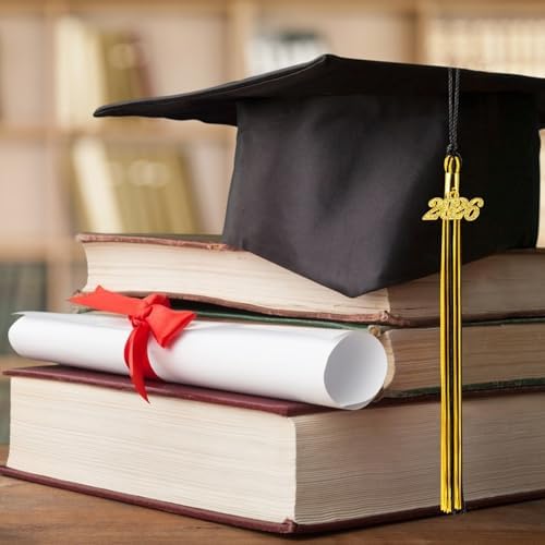 2026 Black Gold Graduation Tassel with Golden Charm