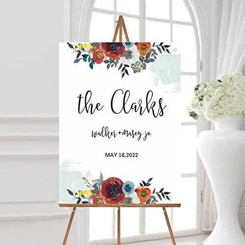 Personalized Wedding Welcome Sign Elegant Wood 12x16 Inch