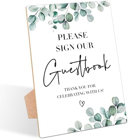 Guestbook Sign for Weddings with Stand Pack of 1