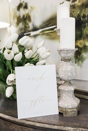 White and Gold Wedding Gift Table Sign