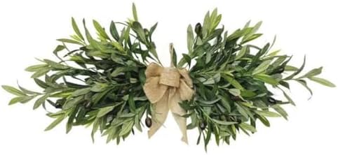 24 Inch Artificial Olive Flower Swag with Green Leaves