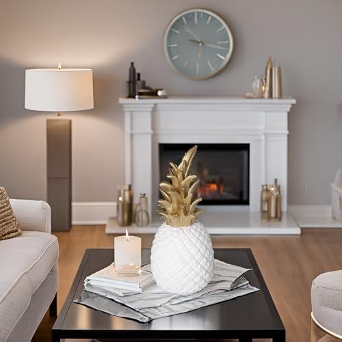 Resin Pineapple Sculpture Decor White Nordic Style Desk Ornament