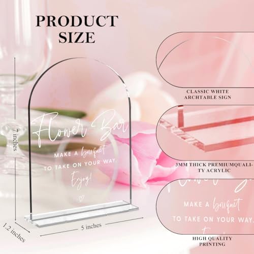 Wedding Signs Flower Bar Sign 5x7 Inch Arch Acrylic Sign