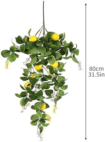 Artificial Lemon Teardrop Wreath for Front Door Decor