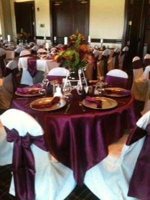 Obstal 10 PCS Satin Chair Sashes Bows for Wedding Reception 1
