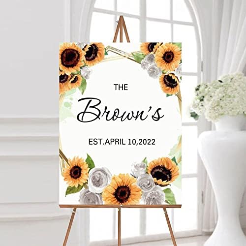 Alioyoit Wedding Welcome Sign Sunflowers 12x16 Inch
