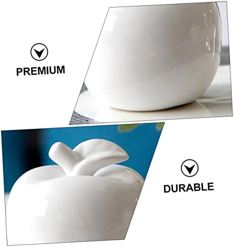 Artibetter White Ceramic Apple Statue Desktop Decor