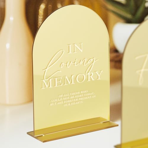 JINMURY Gold Mirror Wedding Memory Sign with Stand