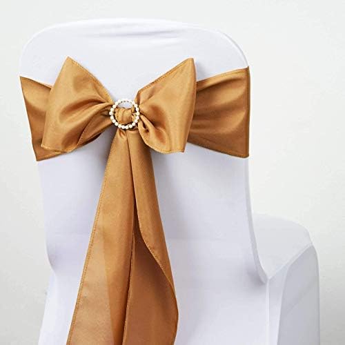 Balsa Circle 10 Gold Chair Sashes for Wedding Decor