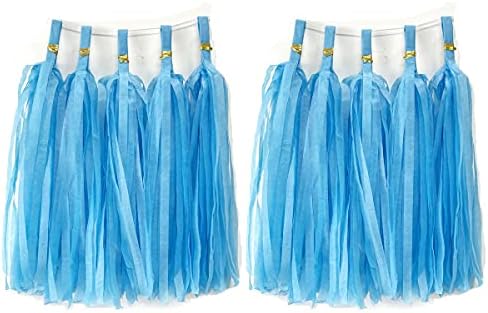 Tissue Paper Tassels Garland 20pcs Sky Blue