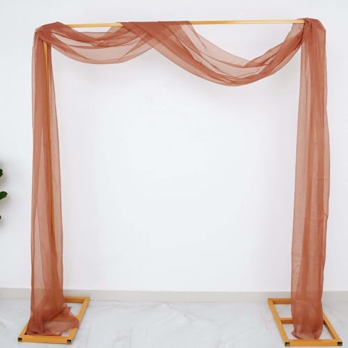 Efavormart 18 Ft Terracotta Sheer Organza Curtain Panels
