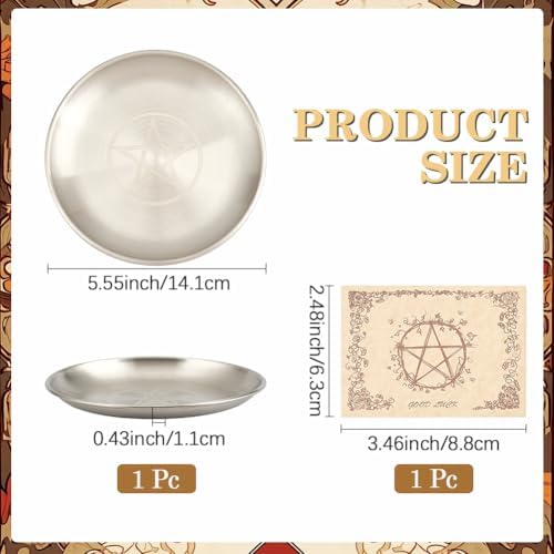 Stainless Steel Star Altar Ritual Plate for Meditation and Spirituality