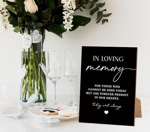 Wedding Memorial Sign 8x11 Black Wooden Stand