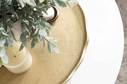 Kate and Laurel Alessia Gold Metal Tray 16 Inch Diameter