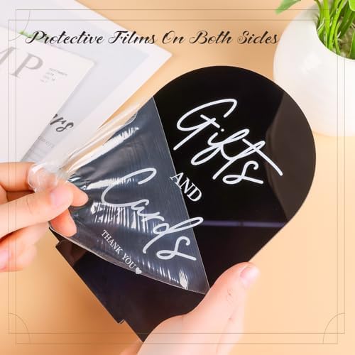 KOSKIMER 2 Pcs Black Acrylic Wedding Signs with Holders