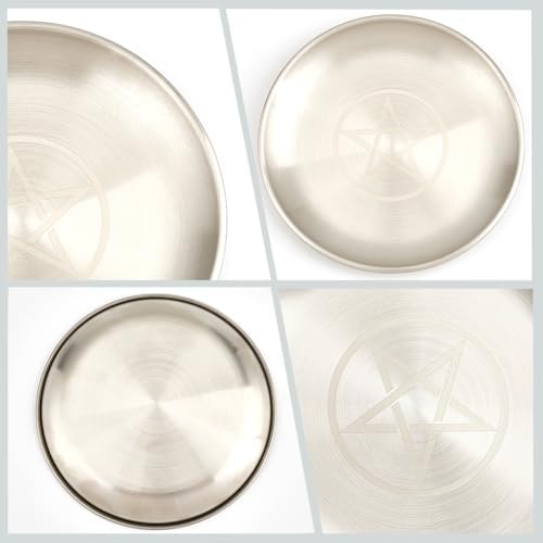Stainless Steel Star Altar Ritual Plate for Meditation and Spirituality