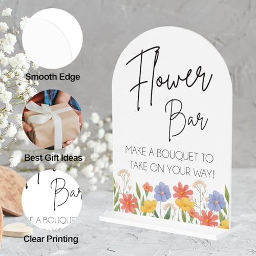 Flower Bar Sign Wedding Acrylic Decor for Desk Table