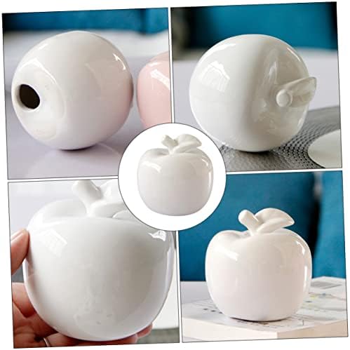 Artibetter White Ceramic Apple Statue Desktop Decor