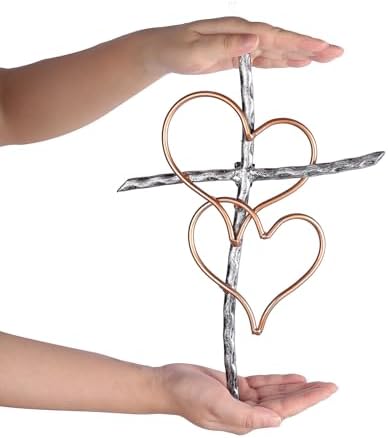 Heart Metal Wall Crosses Decor Living Room Bedroom Wedding