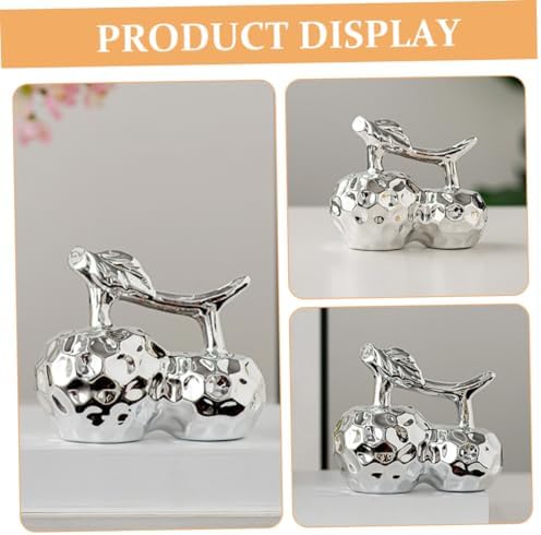 Happyyami Ceramic Cherry Statue Artificial Fruit Decor