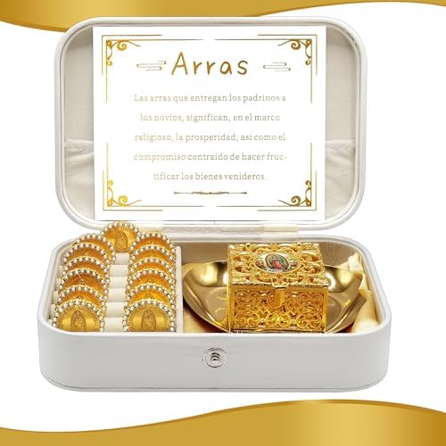 FANYX Wedding Arras Set with 13 Coins and Decorative Box