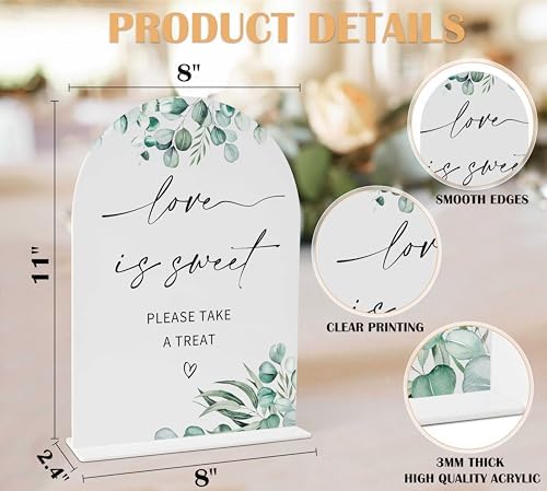 Greenery Love is Sweet Wedding Sign with Holder