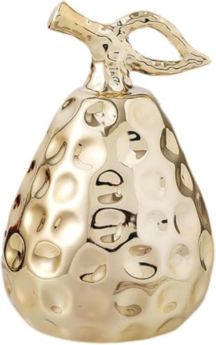 Pear Figurine Ceramic Ornament Gold