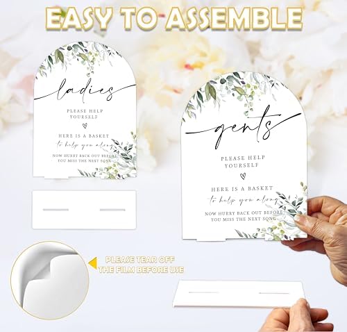 2 Pcs White Arch Wedding Signs for Ceremony and Reception