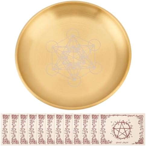 55 Inch Gold Hexagram Ritual Bowl with 12 Parchment Sheets
