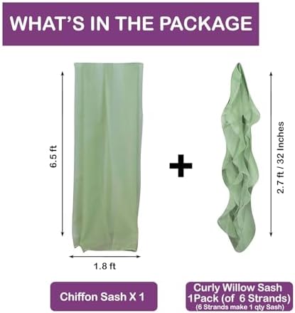 Efavormart Premium Wedding Chair Sash Set Sage Green