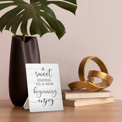 A Sweet Ending to a New Beginning Sign 5x7 inch