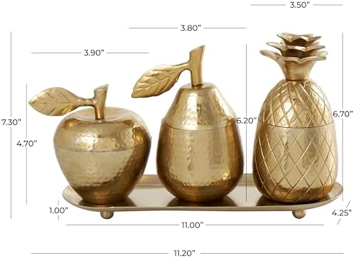 Deco 79 Gold Aluminum Decorative Jars Set
