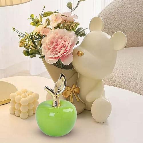 MagiDeal Ceramic Apples Statue Modern Home Decor