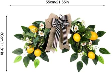 MANMAOHE Artificial Lemon Flower Swag 22In Wreath