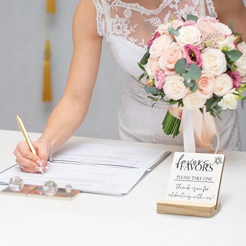 ANIANG Take One Sign Wooden Plaque with Stand