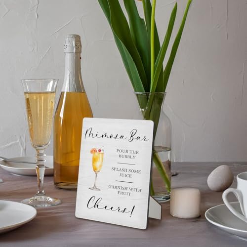 Mimosa Bar Sign 5x7 Inch Wooden Stand