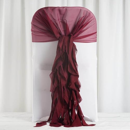 Premium Wedding Chair Sash Set Wrinkle-Free Burgundy Decor