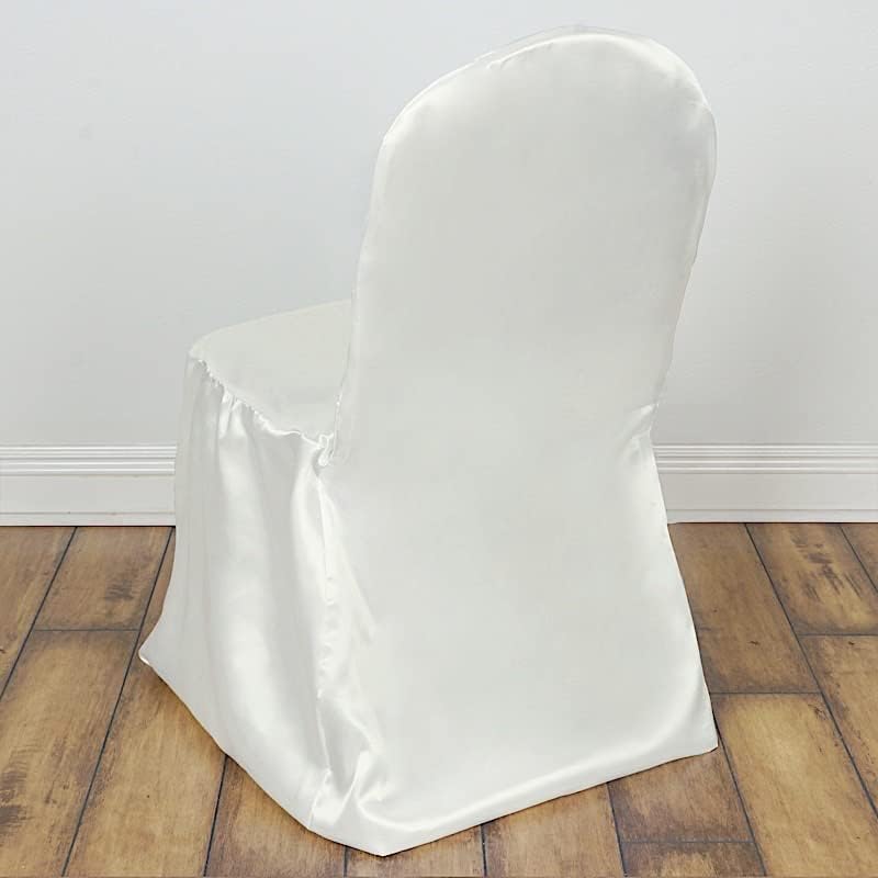 Balsa Circle 50 pcs Ivory Satin Chair Covers for Party Wedding