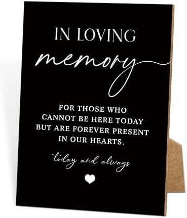 Wedding Memorial Sign 8x11 Black Wooden Stand