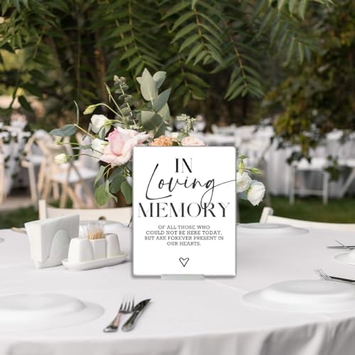 In Loving Memory Wedding Sign White Acrylic With Stand