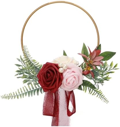 Red Wedding Floral Hoop Wreath for Bridesmaids