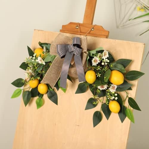MANMAOHE Artificial Lemon Flower Swag 22In Wreath