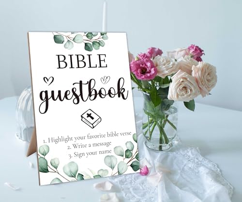 Wedding Bible Guest Book Stand Sign 8x11
